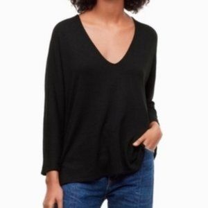 Aritzia Wilfred Free Aneta V Neck t-shirt Black